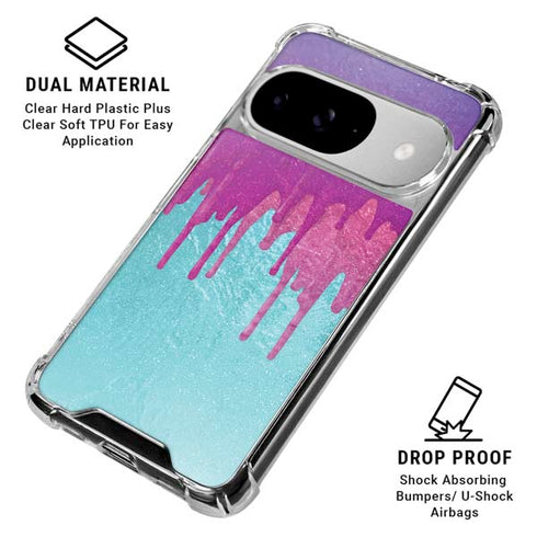Paint Splatter Purple Google Pixel 10 Clear Case